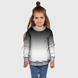Свитшот детский Black and white gradient, цвет: 3D-меланж — фото 2
