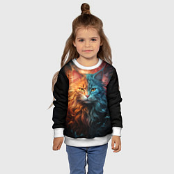 Свитшот детский Сердитый котик, цвет: 3D-белый — фото 2