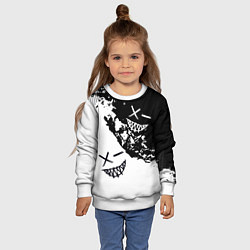 Свитшот детский Smile - black and white, цвет: 3D-белый — фото 2