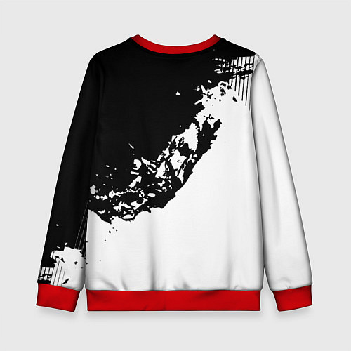 Детский свитшот Smile - black and white / 3D-Красный – фото 2