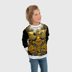 Свитшот детский Золотой орёл - славянский орнамент, цвет: 3D-белый — фото 2