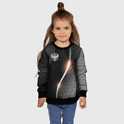 Свитшот детский Герб России на темном фоне, цвет: 3D-черный — фото 2