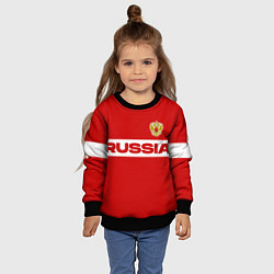 Свитшот детский Russia - красно-белый, цвет: 3D-черный — фото 2