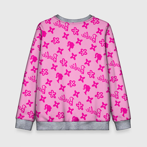 Детский свитшот Барби паттерн розовый / 3D-Меланж – фото 2