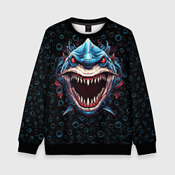 Свитшот детский Evil shark, цвет: 3D-черный