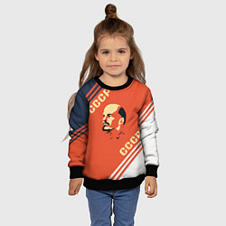 Свитшот детский Ленин на красном фоне, цвет: 3D-черный — фото 2
