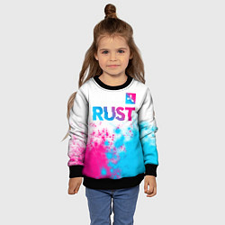 Свитшот детский Rust neon gradient style: символ сверху, цвет: 3D-черный — фото 2