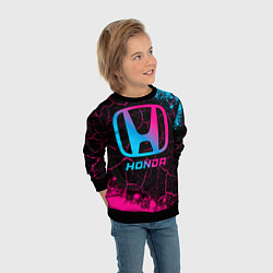 Свитшот детский Honda - neon gradient, цвет: 3D-черный — фото 2