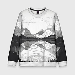 Детский свитшот Минималистичный пейзаж чб