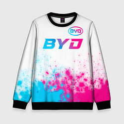 Детский свитшот BYD neon gradient style: символ сверху