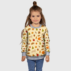 Свитшот детский Паттерн - осень, цвет: 3D-меланж — фото 2