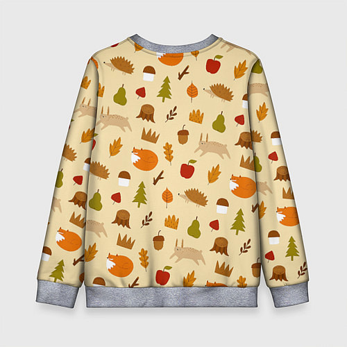 Детский свитшот Паттерн - осень / 3D-Меланж – фото 2
