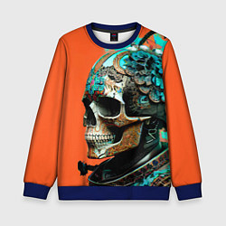 Свитшот детский Art skull - irezumi - Japan, цвет: 3D-синий