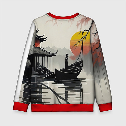 Детский свитшот Красота Японии / 3D-Красный – фото 2