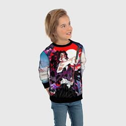 Свитшот детский Кокушибо первая луна - Клинок рассекающий демонов, цвет: 3D-черный — фото 2