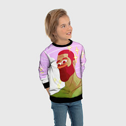 Свитшот детский Пепе гигачад, цвет: 3D-черный — фото 2