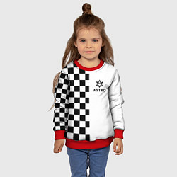 Свитшот детский Астро шахматка, цвет: 3D-красный — фото 2