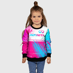 Свитшот детский Infiniti neon gradient style: символ сверху, цвет: 3D-черный — фото 2