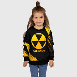 Свитшот детский Fallout - gold gradient, цвет: 3D-черный — фото 2