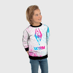 Свитшот детский Skyrim neon gradient style, цвет: 3D-черный — фото 2