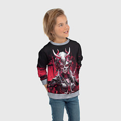 Свитшот детский Безумная демонесса, цвет: 3D-меланж — фото 2