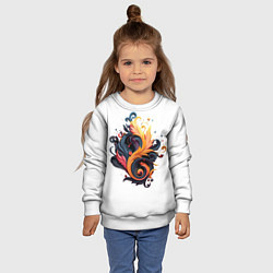 Свитшот детский Пламя феникса, цвет: 3D-белый — фото 2