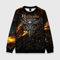 Детский свитшот Baldurs Gate 3 logo gold and black