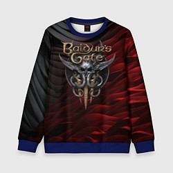 Детский свитшот Baldurs Gate 3 logo dark red black