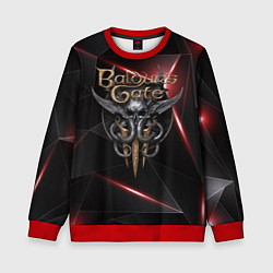 Детский свитшот Baldurs Gate 3 logo black red