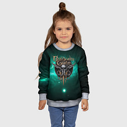 Свитшот детский Baldurs Gate 3 logo green, цвет: 3D-меланж — фото 2