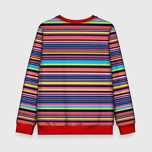 Детский свитшот Яркие полоски / 3D-Красный – фото 2