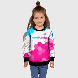 Свитшот детский Poppy Playtime neon gradient style: символ сверху, цвет: 3D-черный — фото 2