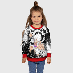 Свитшот детский Луффи из Ван Пис - Gear 5, цвет: 3D-красный — фото 2