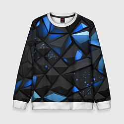 Свитшот детский Blue black texture, цвет: 3D-белый