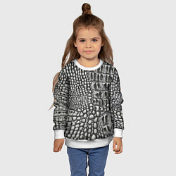 Свитшот детский Кожа крокодила - текстура, цвет: 3D-белый — фото 2