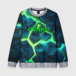 Детский свитшот CS GO green texture logo
