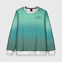 Свитшот детский Бирюзовый цвет морской волны, цвет: 3D-белый