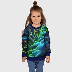 Свитшот детский Зеленые текстурные плиты, цвет: 3D-синий — фото 2