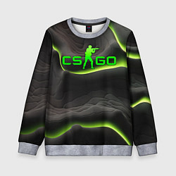 Детский свитшот CSGO green black logo