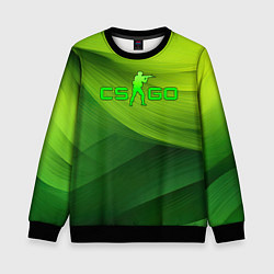 Свитшот детский CSGO green logo, цвет: 3D-черный