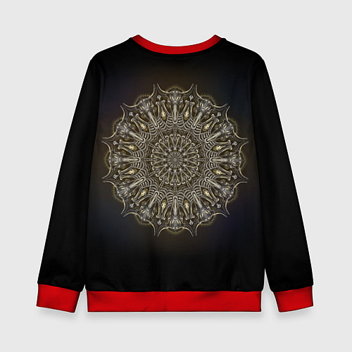 Детский свитшот Костяная мандала / 3D-Красный – фото 2