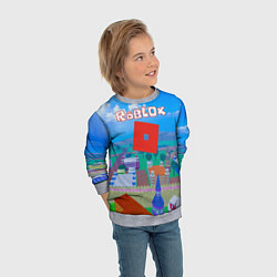 Свитшот детский Роблокс город, цвет: 3D-меланж — фото 2