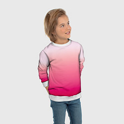 Свитшот детский Оттенки розового градиент, цвет: 3D-белый — фото 2