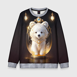 Свитшот детский Белый медвежонок с фонариками, цвет: 3D-меланж