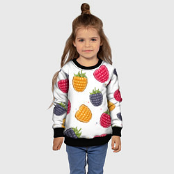 Свитшот детский Разноцветная малина, цвет: 3D-черный — фото 2
