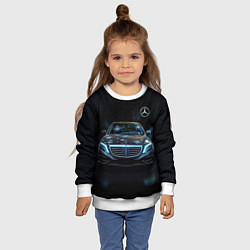 Свитшот детский Черный мерседес, цвет: 3D-белый — фото 2