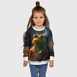 Свитшот детский Frog Pepe, цвет: 3D-белый — фото 2