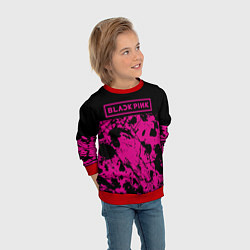 Свитшот детский Black pink - emblem - pattern - music, цвет: 3D-красный — фото 2
