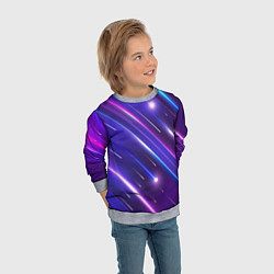 Свитшот детский Неоновый звездопад - полосы, цвет: 3D-меланж — фото 2