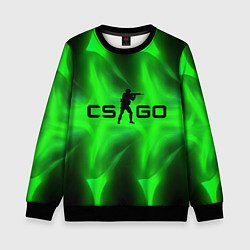 Свитшот детский CSGO green logo, цвет: 3D-черный